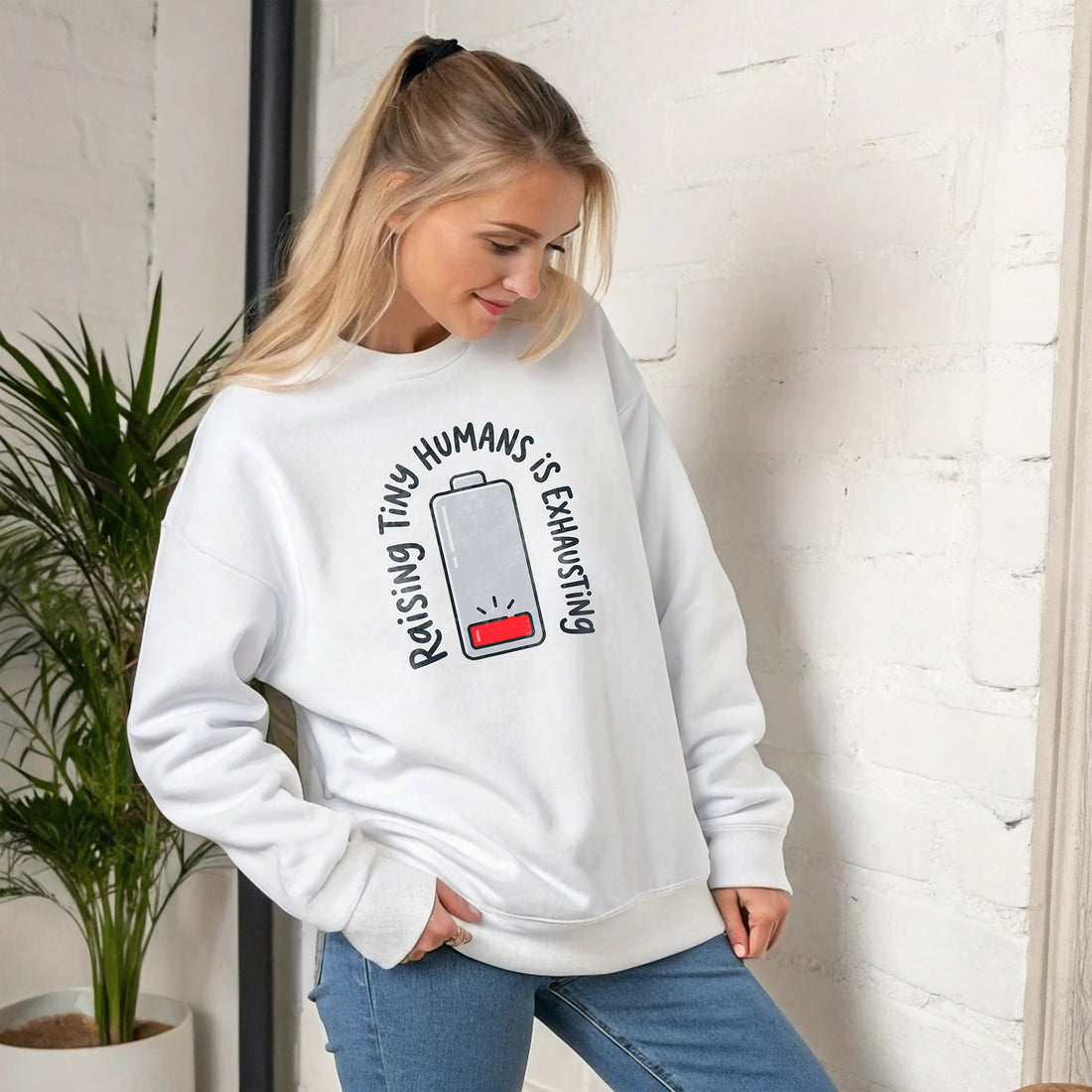 Raising Tiny Humans Is Exhausting Sweatshirt – Funny Mom Gift