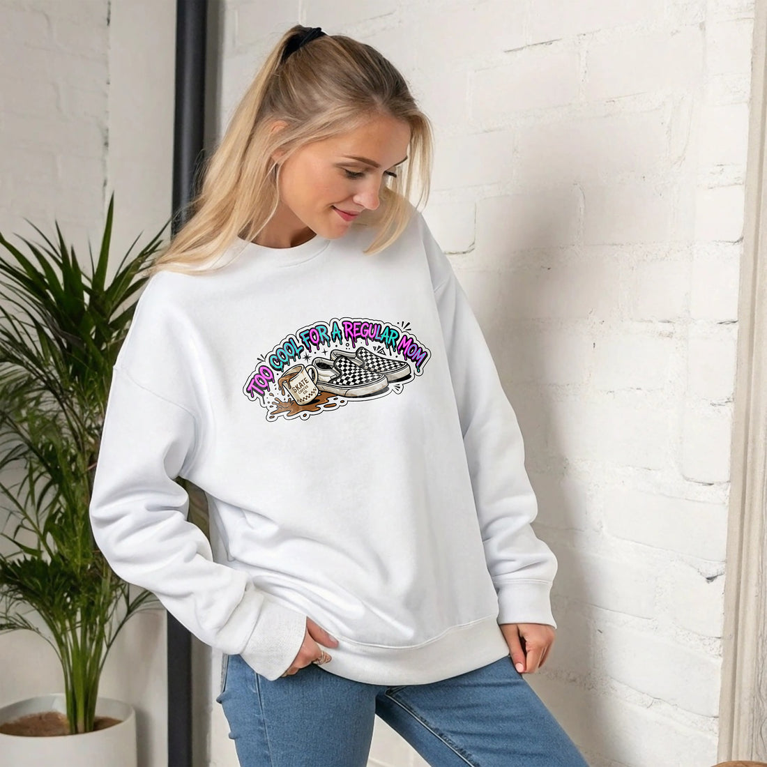 Too Cool For A Regular Mom Sweatshirt – Funny & Stylish Mom Gift