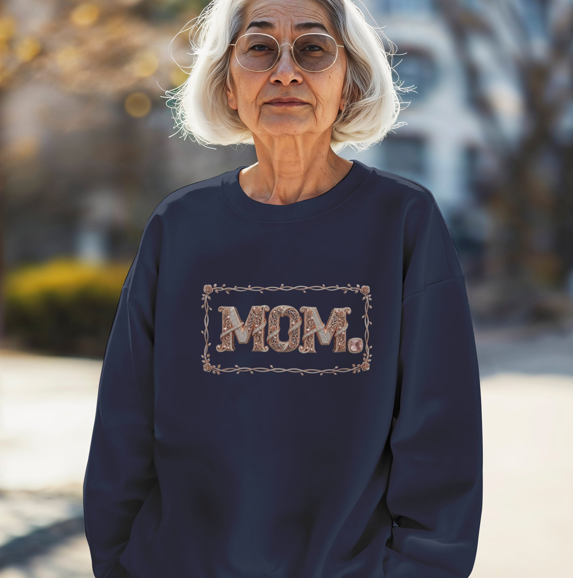 Vintage Floral MOM Sweatshirt – Cozy & Classy Mom Gift