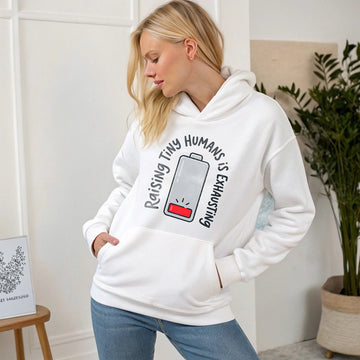 Raising Tiny Humans Is Exhausting Hoodie – Funny Mom Life Gift