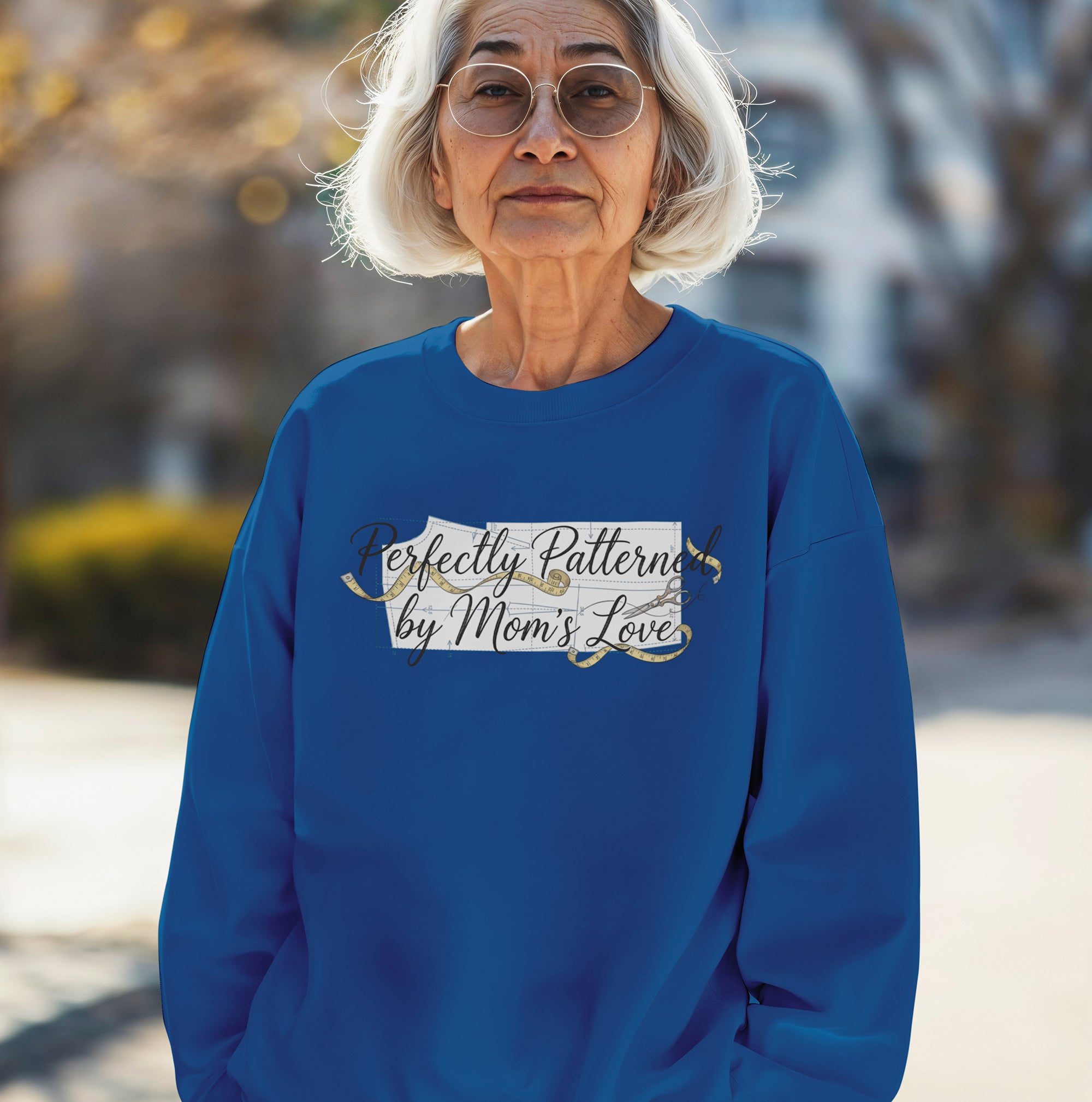 Perfectly Patterned by Mom’s Love Sweatshirt – Cozy Sewing Mom Gift