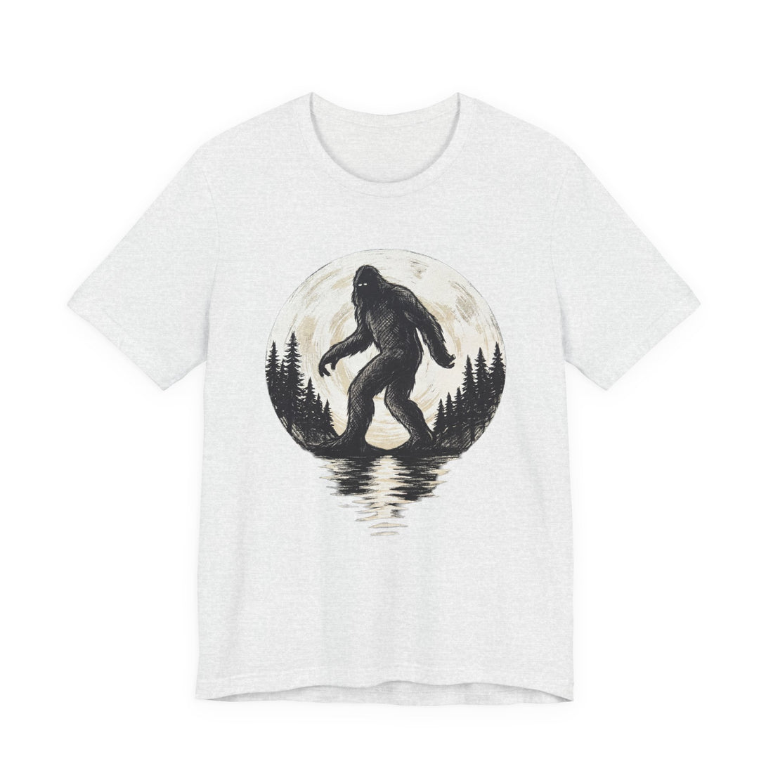 Bigfoot Moonlight Tee — Sasquatch Silhouette Forest T‑Shirt