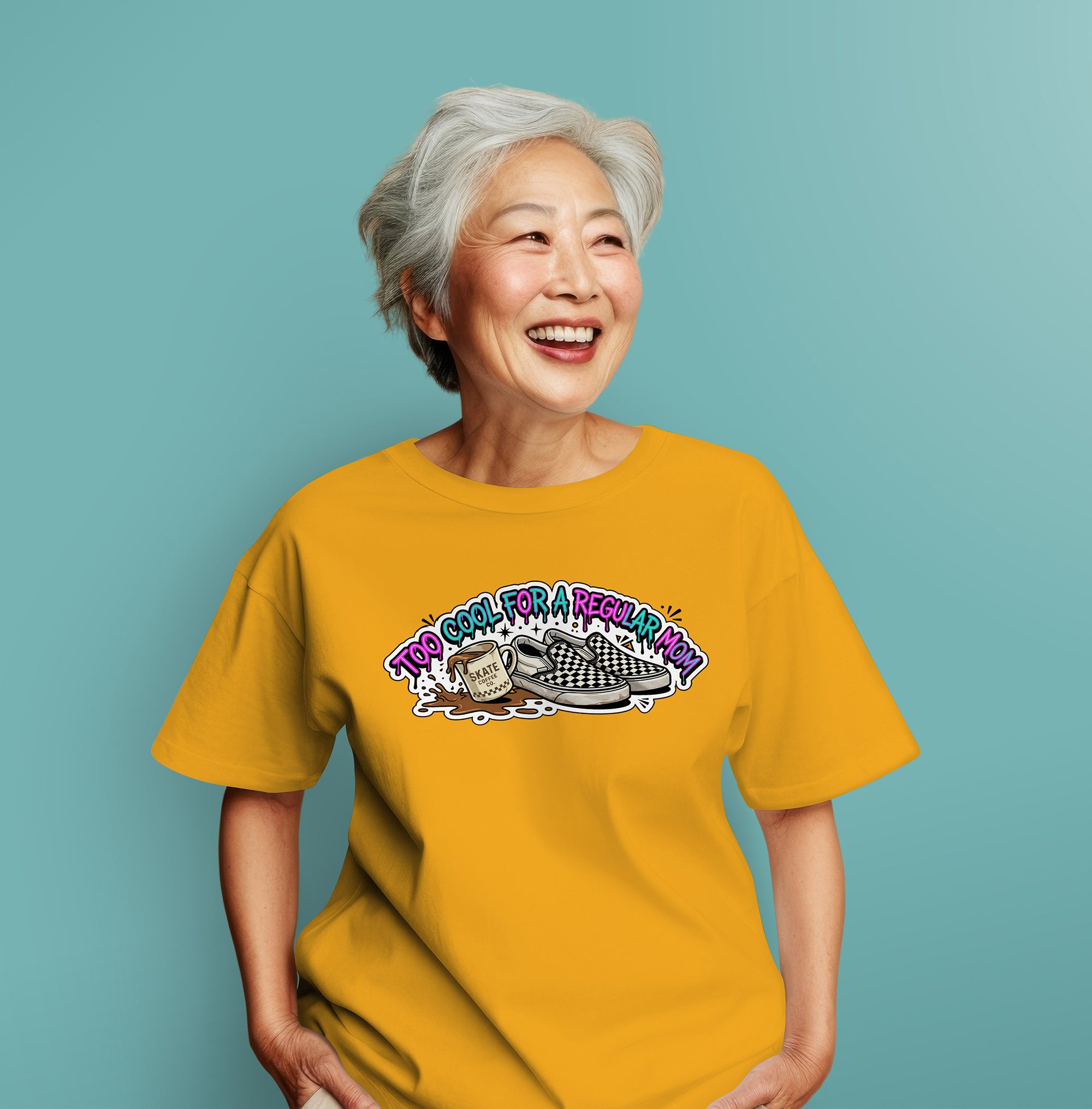 Too Cool For A Regular Mom Graphic T-Shirt – Funny Cool Mom Gift