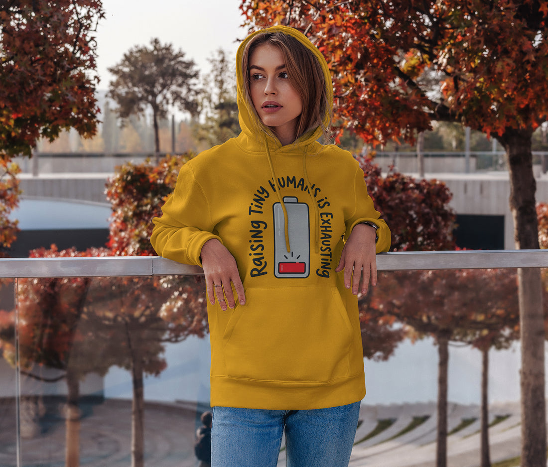 Raising Tiny Humans Is Exhausting Hoodie – Funny Mom Life Gift