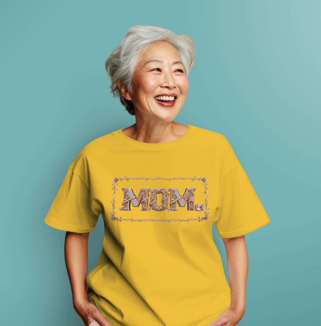 Vintage Floral MOM T-Shirt – Elegant Mother’s Day Gift