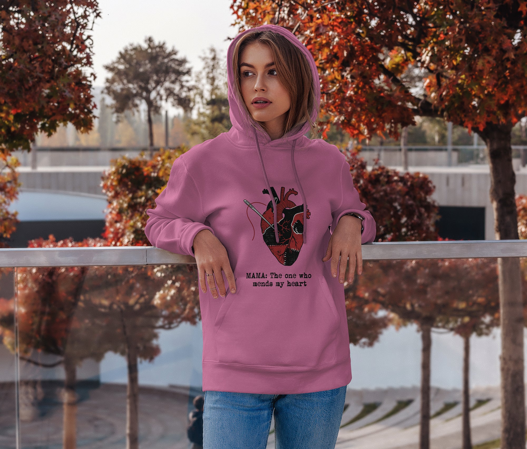 Mama Mends My Heart Hoodie – Emotional & Artistic Mom Gift