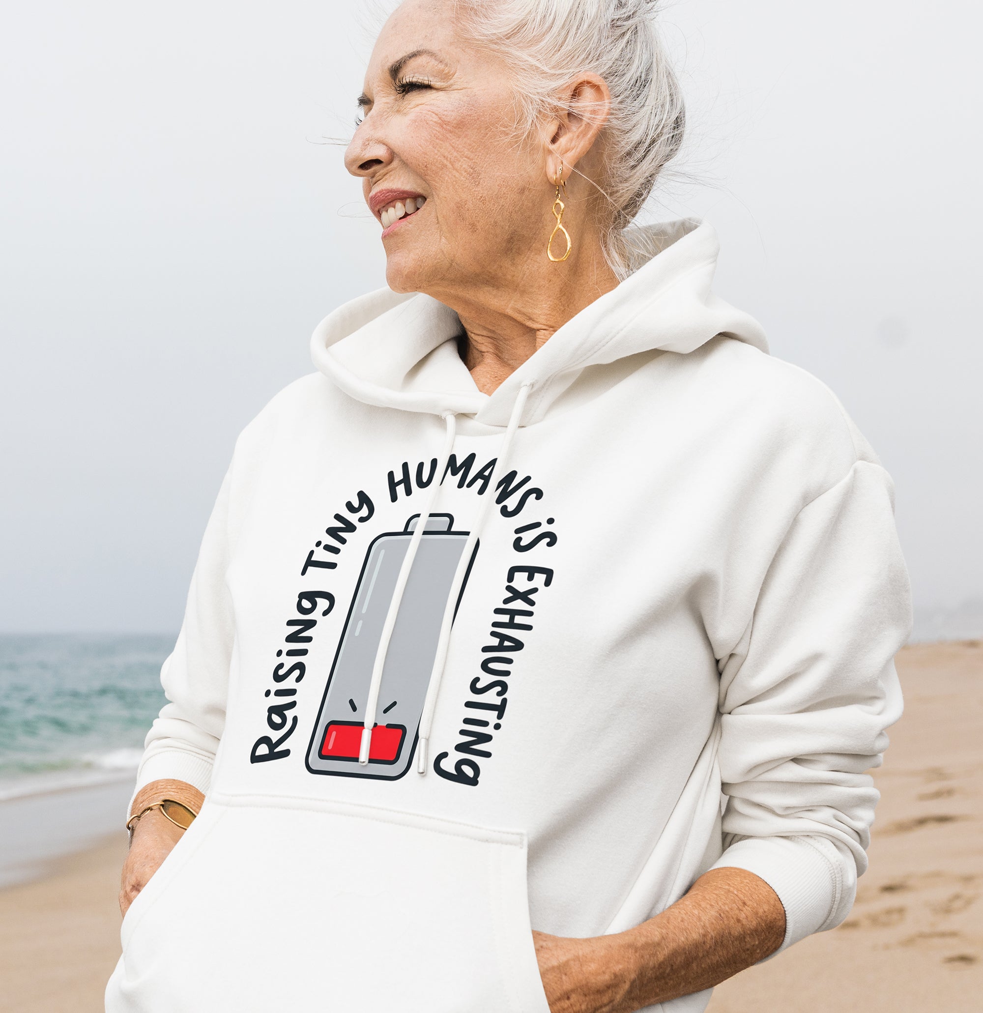 Raising Tiny Humans Is Exhausting Hoodie – Funny Mom Life Gift