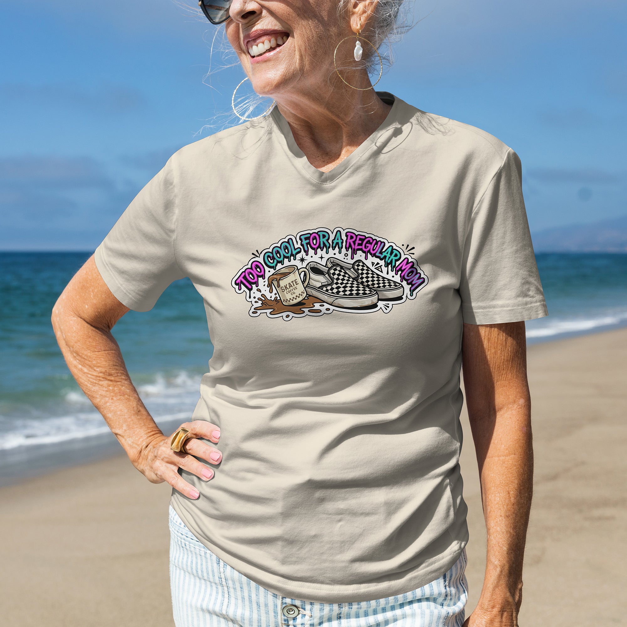 Too Cool For A Regular Mom Graphic T-Shirt – Funny Cool Mom Gift